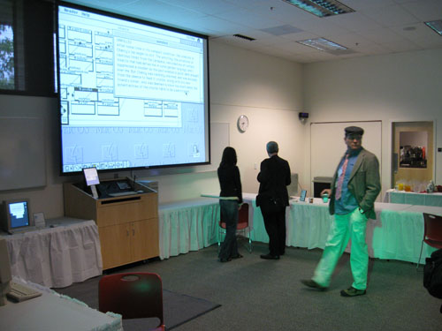 The 'Early Authors of Electronic Literature' exhibit at the Visionary Landscapes conference.